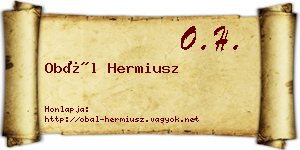 Obál Hermiusz névjegykártya